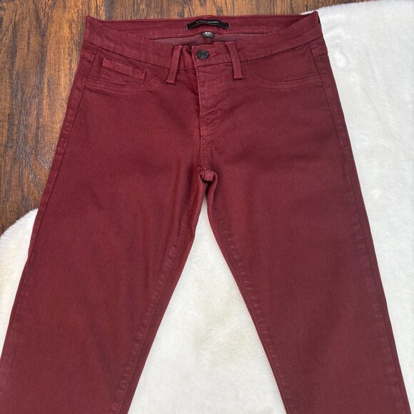 Fling Monkey Skinny Jeans 27 Burgundy Low-Rise Stretch Denim Jegging Women's - Picture 2 of 12